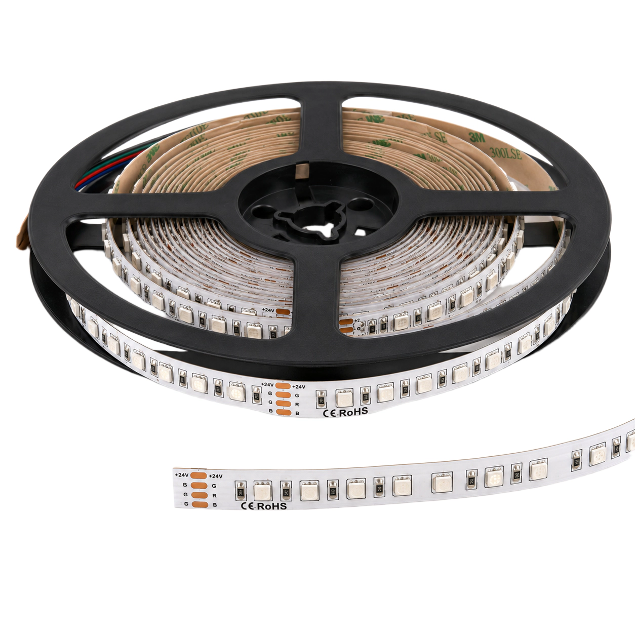 RGB LED pásek s vysokou hustotou LED diod na cívce